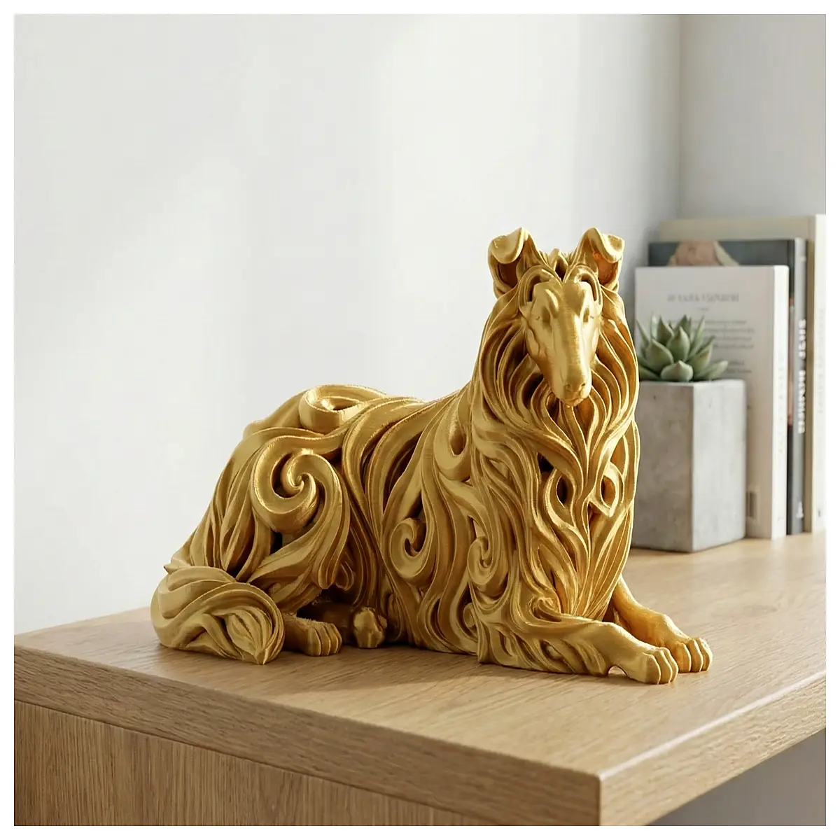 scottish shepherd dog statue resin garden decor outdoor lawn ornament animal figurine for home yard