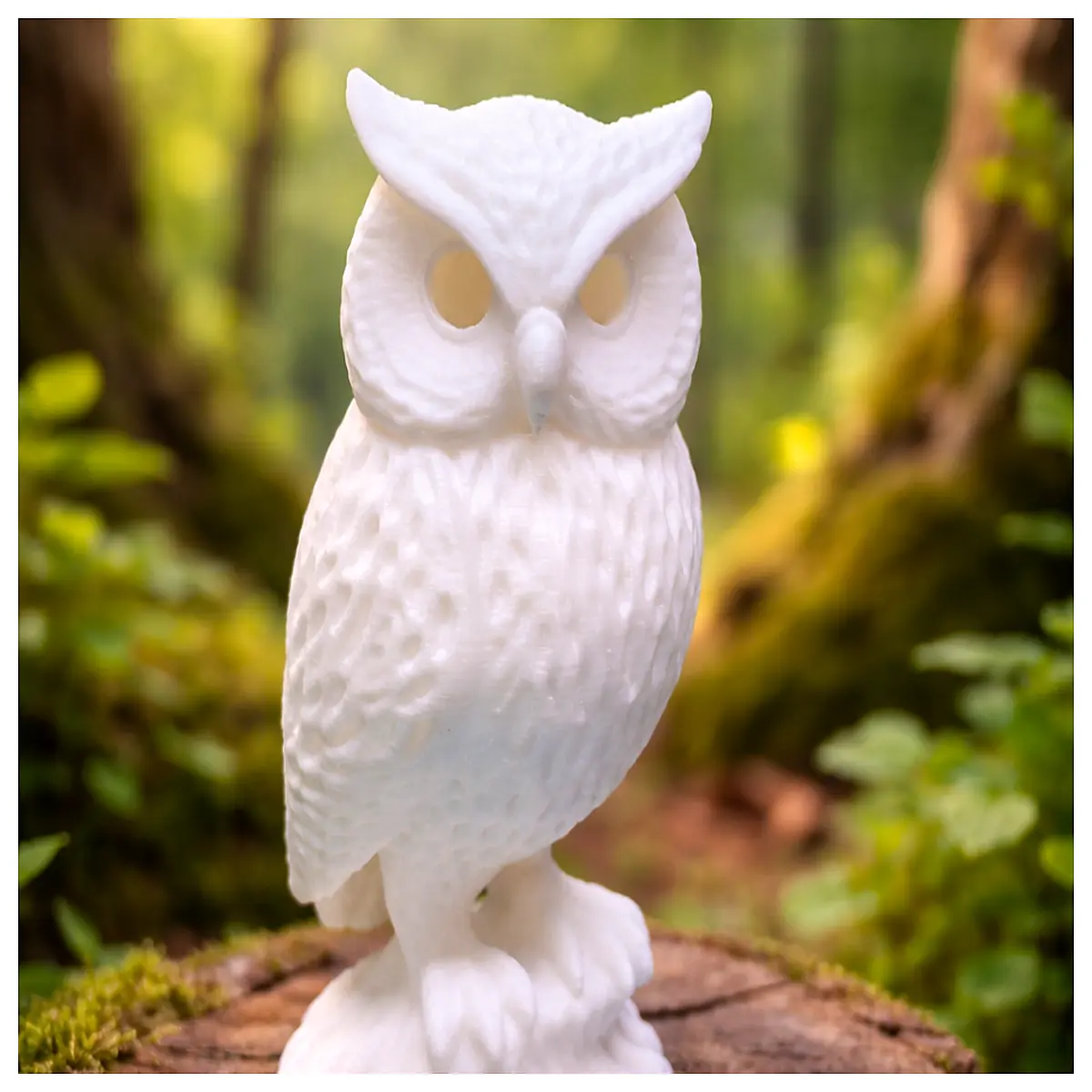 realistic wooden owl figurine for home decor elegant rustic shelf ornament nature inspired animal statue for living room and office desk