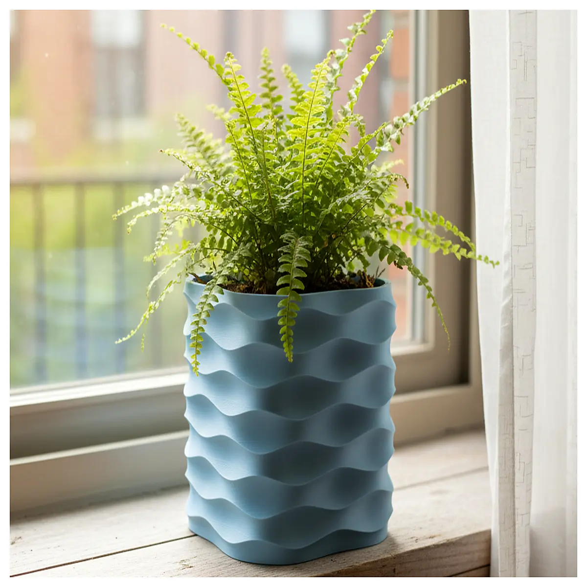 wavecube planter self watering twisted base indoor modern ceramic pot for succulents office desk decor