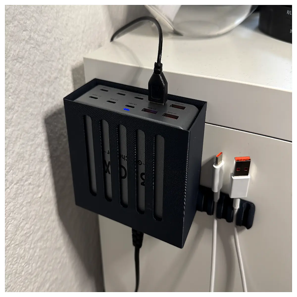 topzero 330w desktop charging station wall mount bracket for laptops phones tablets power bank organizer desk accessories
