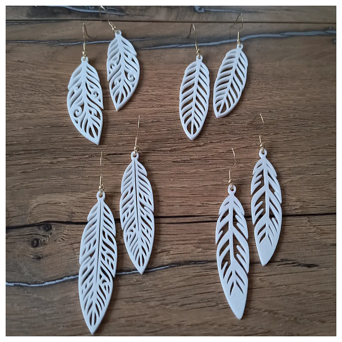 elegant feather earrings set boho chic drop dangle party wedding jewelry women