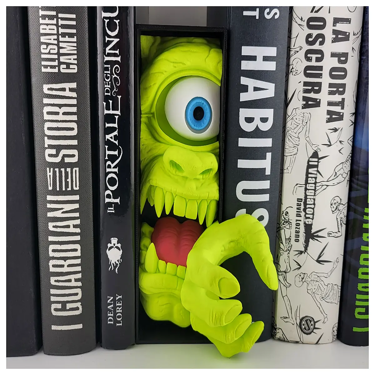 green cyclops bookends cute creepy desk organizer quirky gothic home decor