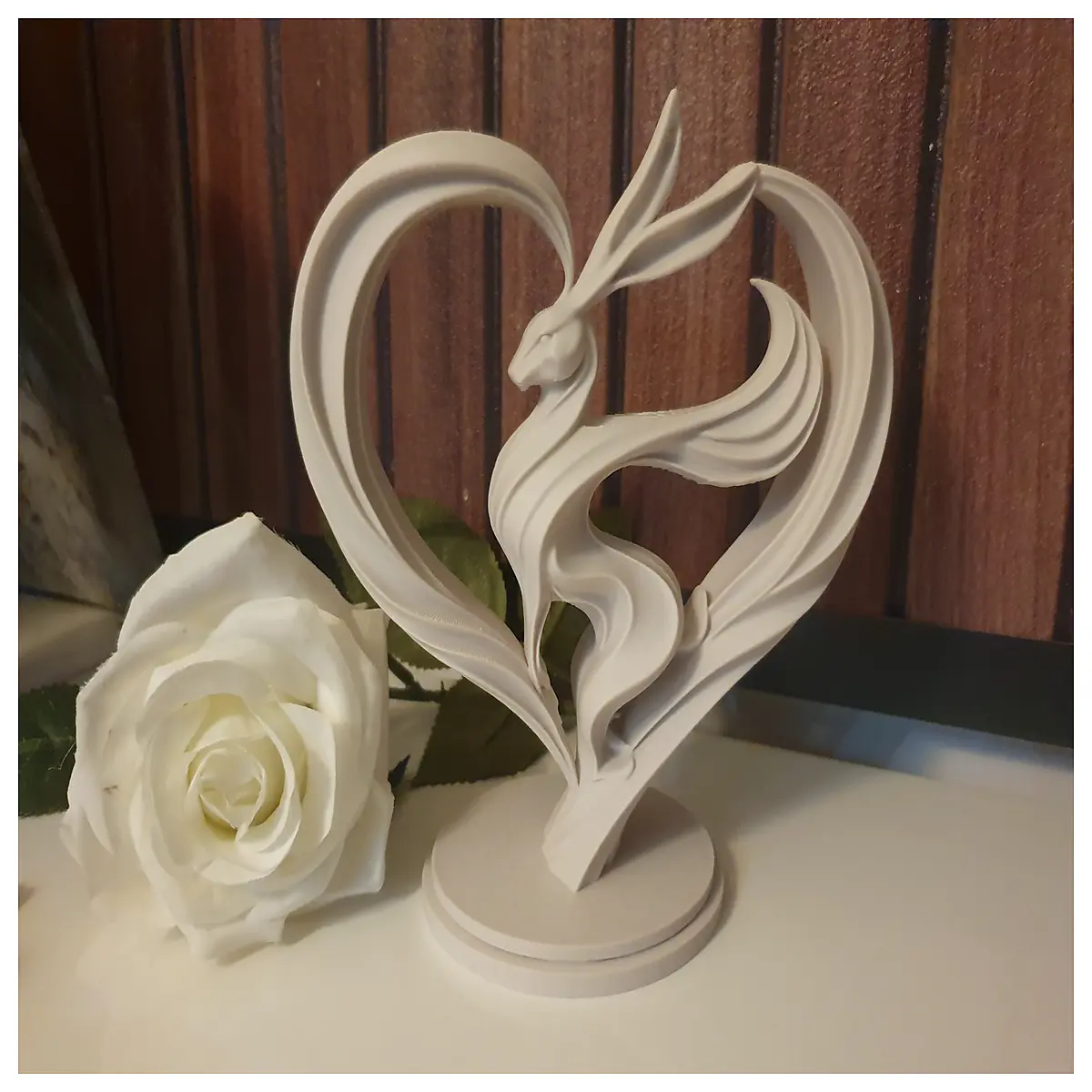modern rabbit sculpture cute bunny love statue contemporary animal art decor for living room shelf