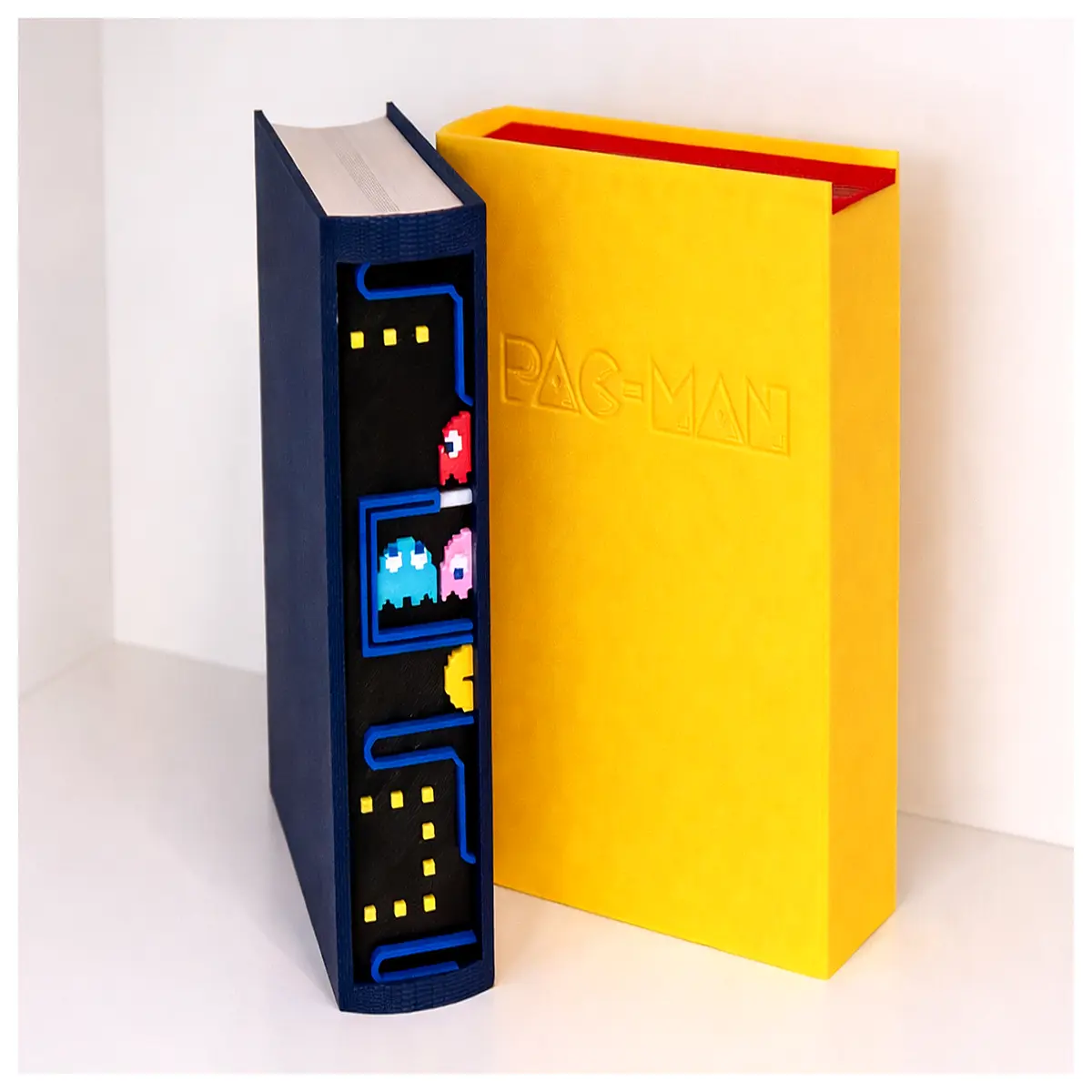 pac man bookends for shelves funny retro gaming decor geeky office desk accessories collectible figure