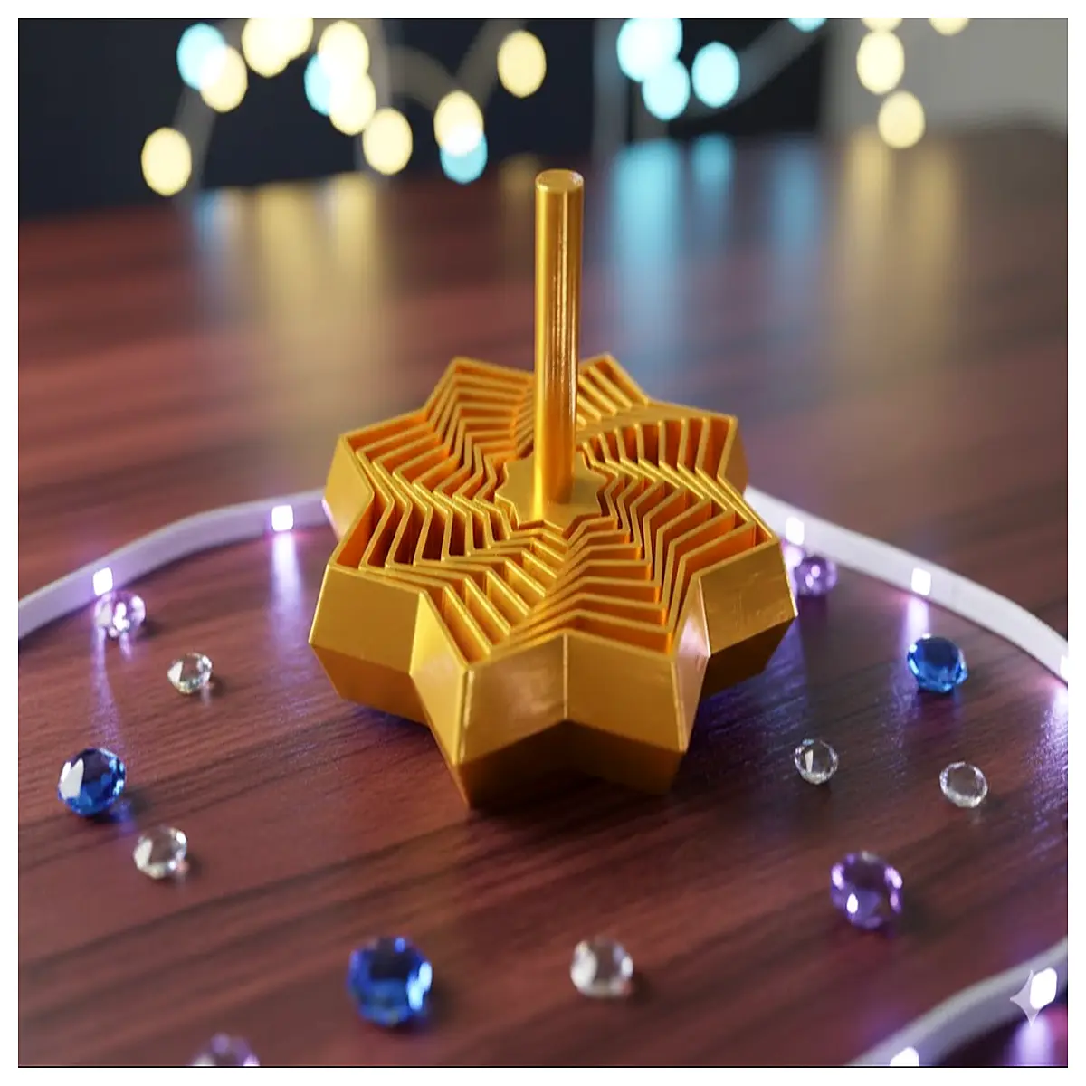 spiral star rotating sculpture modern geometric art piece for desk home decor accent