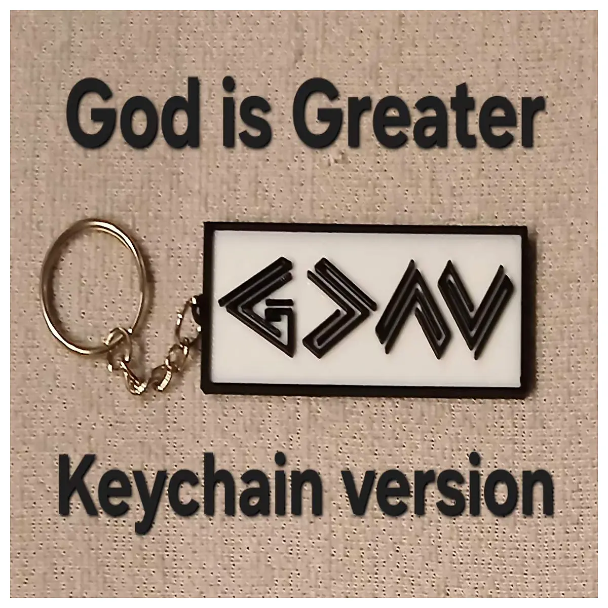 god is greater keychain inspirational christian faith jewelry women men