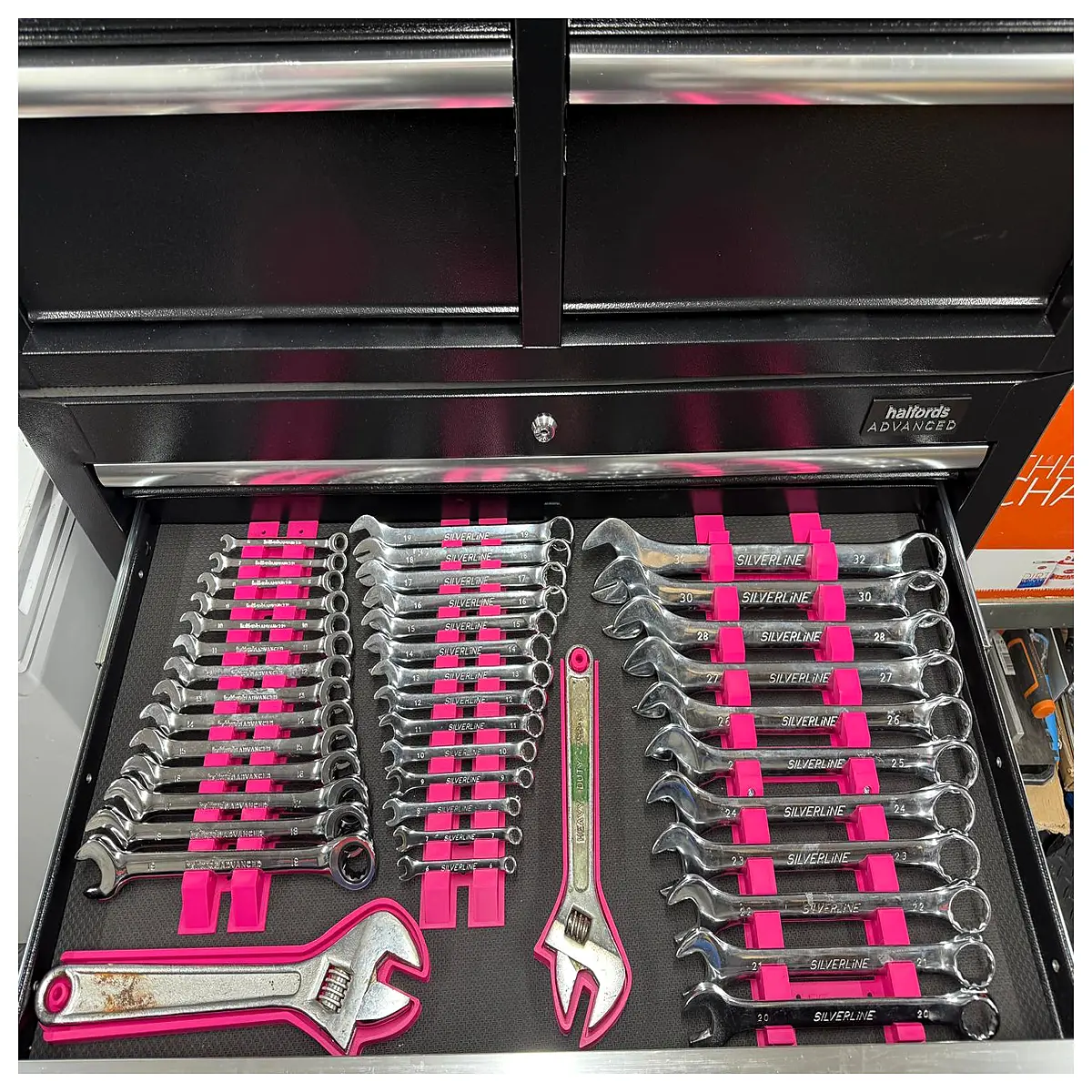 10 inch adjustable wrench holder rack mount tool organizer storage for garage workshop wall mounted duty