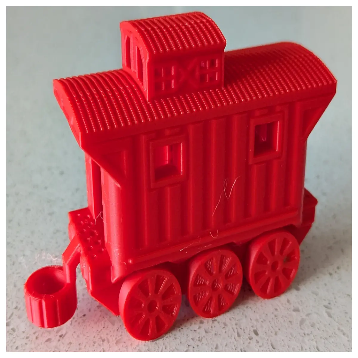 toy steam train caboose car with working lights and sounds for kids wooden railway system compatible