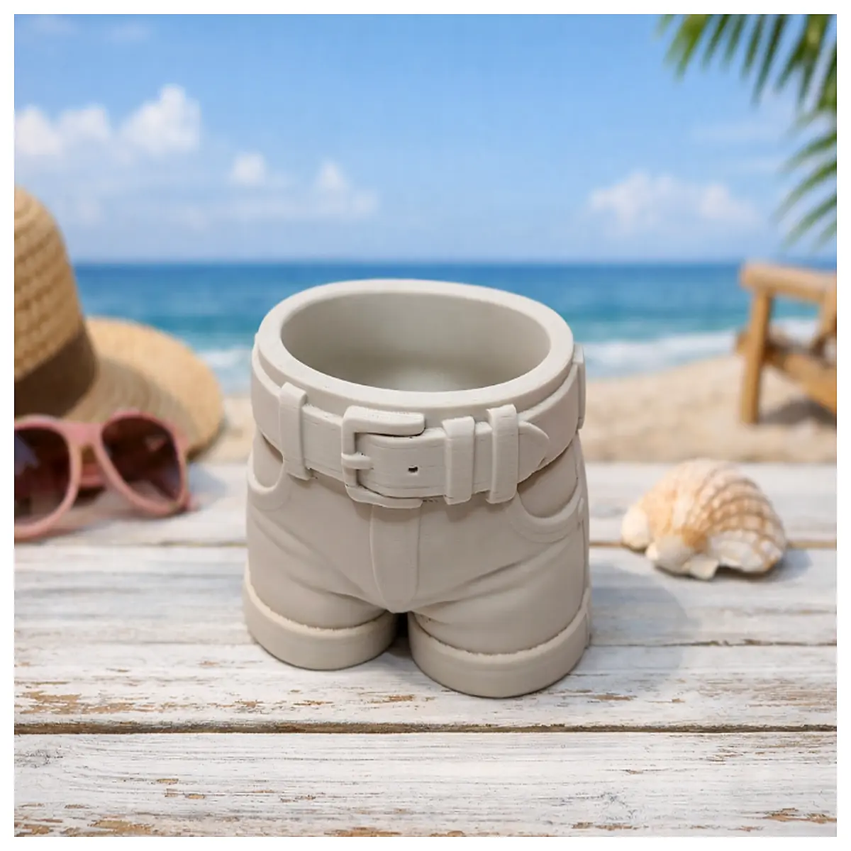 funny novelty short pants flower pot desk organizer pen holder cute stationery storage for home office school supplies