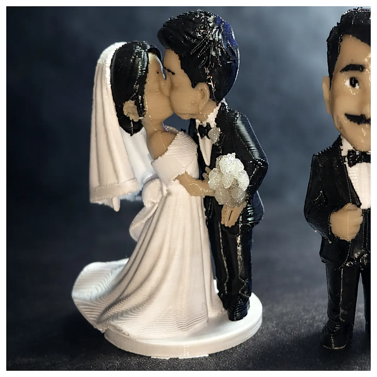 kissing bride groom cake topper wedding reception decorations diy acrylic figurine couple centerpiece