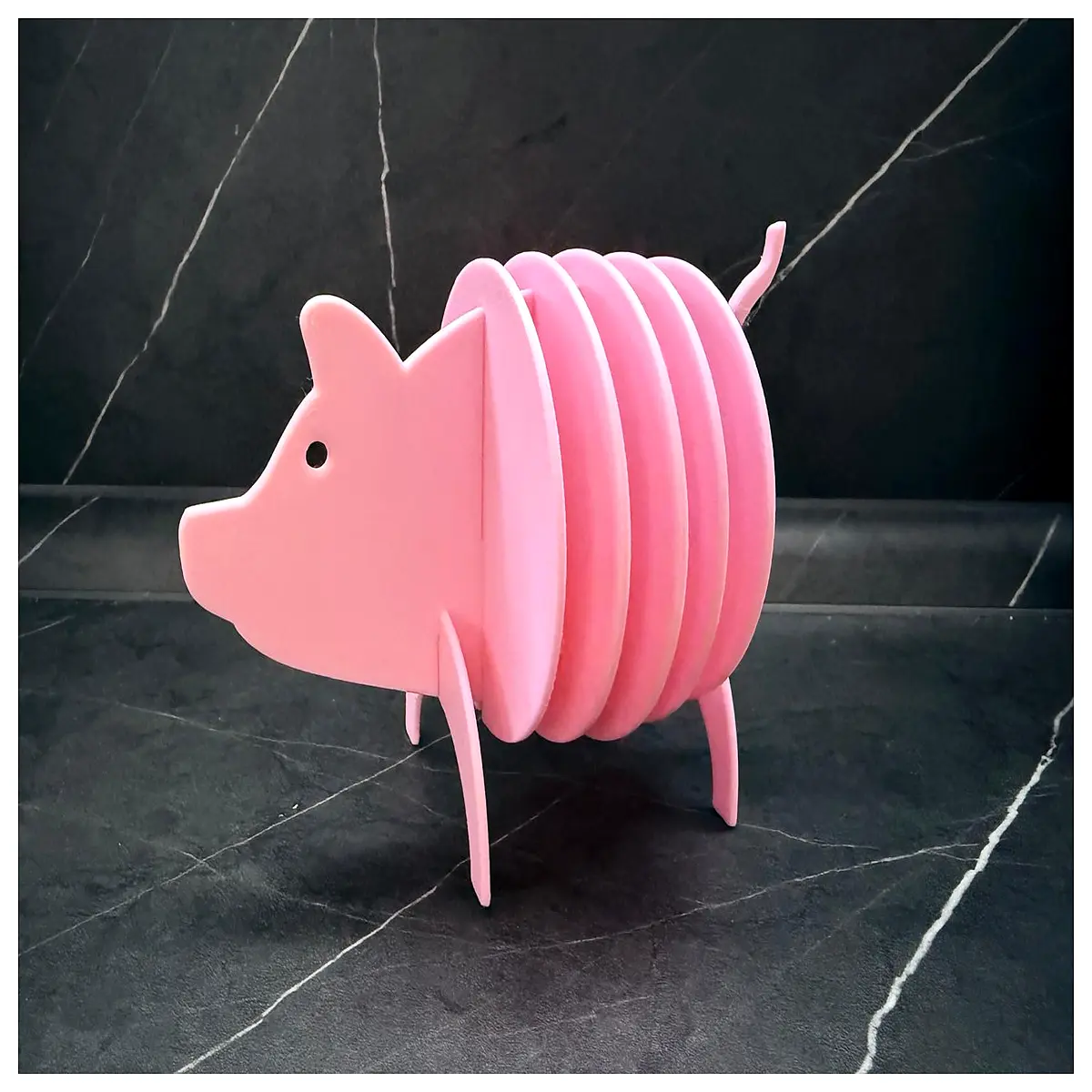 cute pig coaster holder for cup mug desk organizer gift