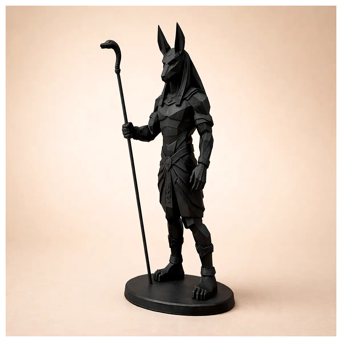 anubis low poly statue ancient egyptian jackal head decor geometric home office desk accessory modern minimalist art piece