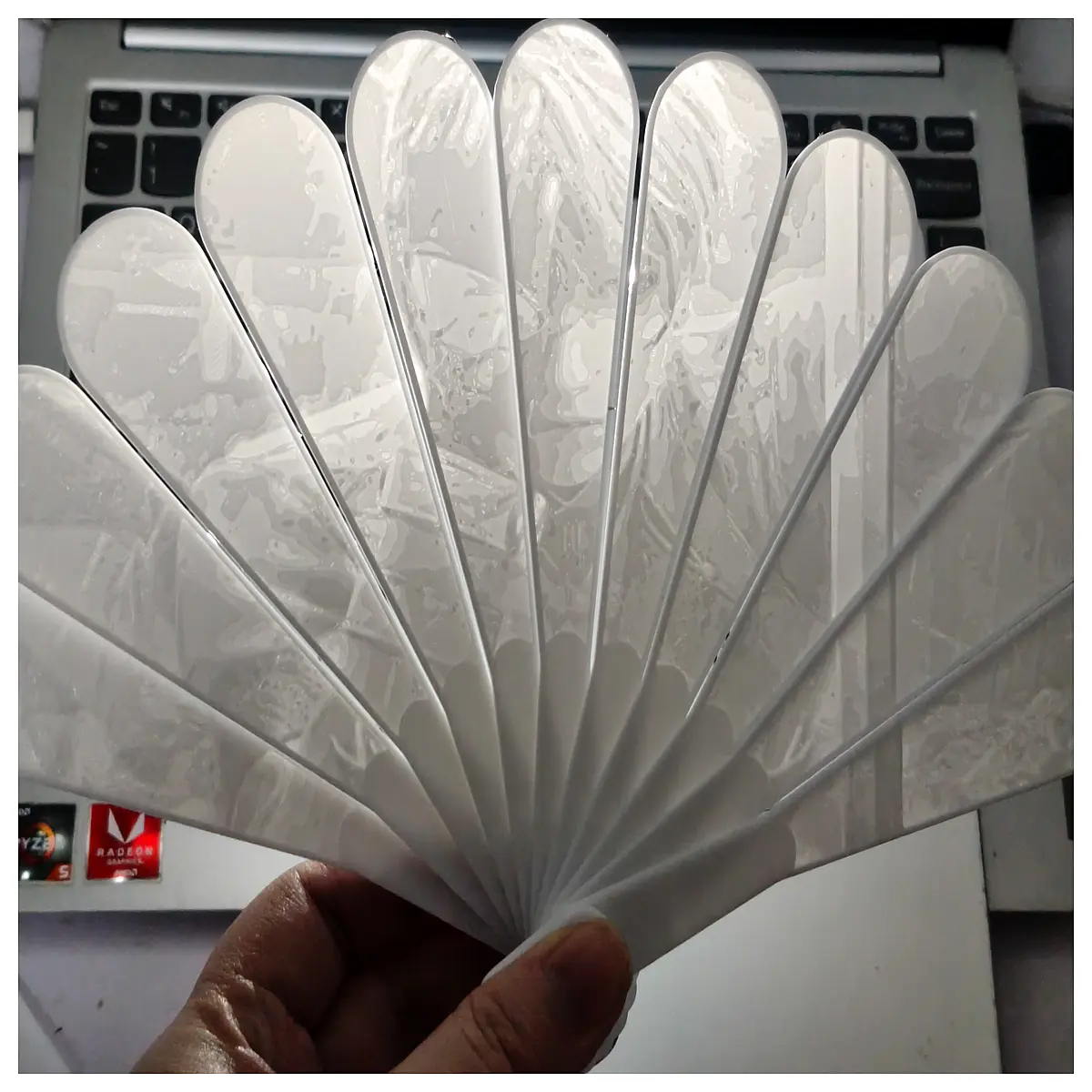 love and deepspace xiangliyu translucent embossed folding cosplay prop elegant fans