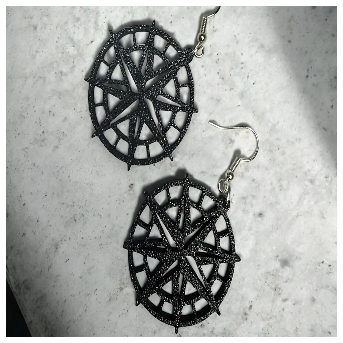 lightweight geometric compass rose earrings for women minimalist dainty gold silver studs