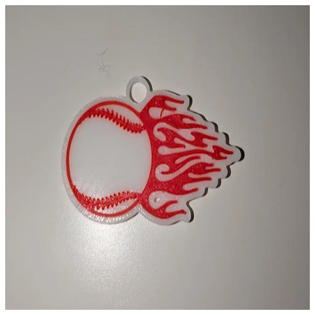 baseball keychain flame design metal novelty men sports gear
