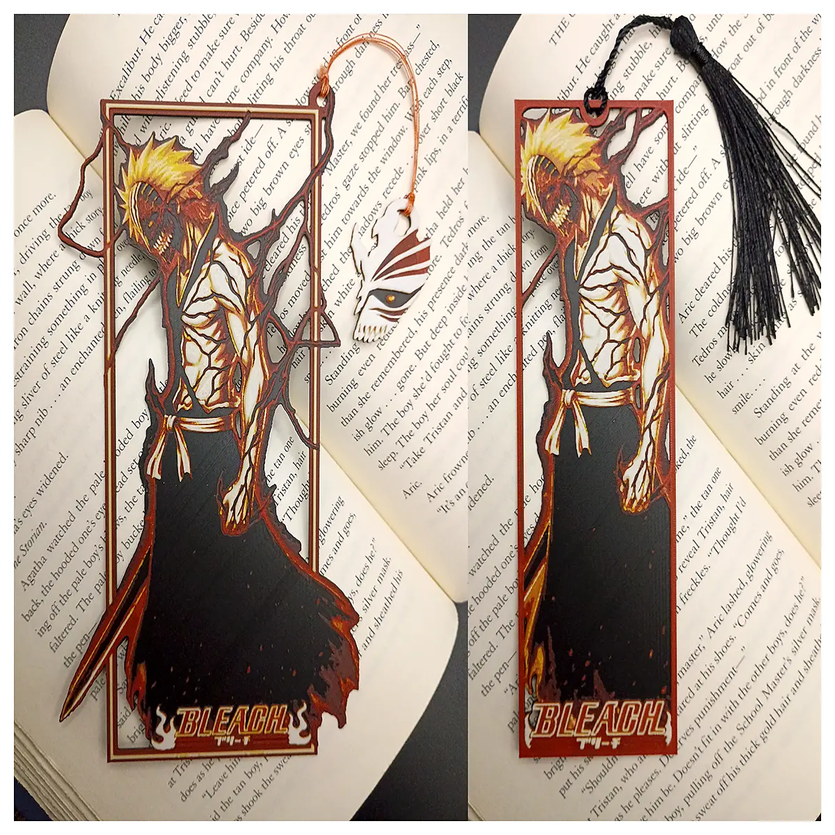bleach ichigo kurosaki metal bookmark with frame anime collectible fans