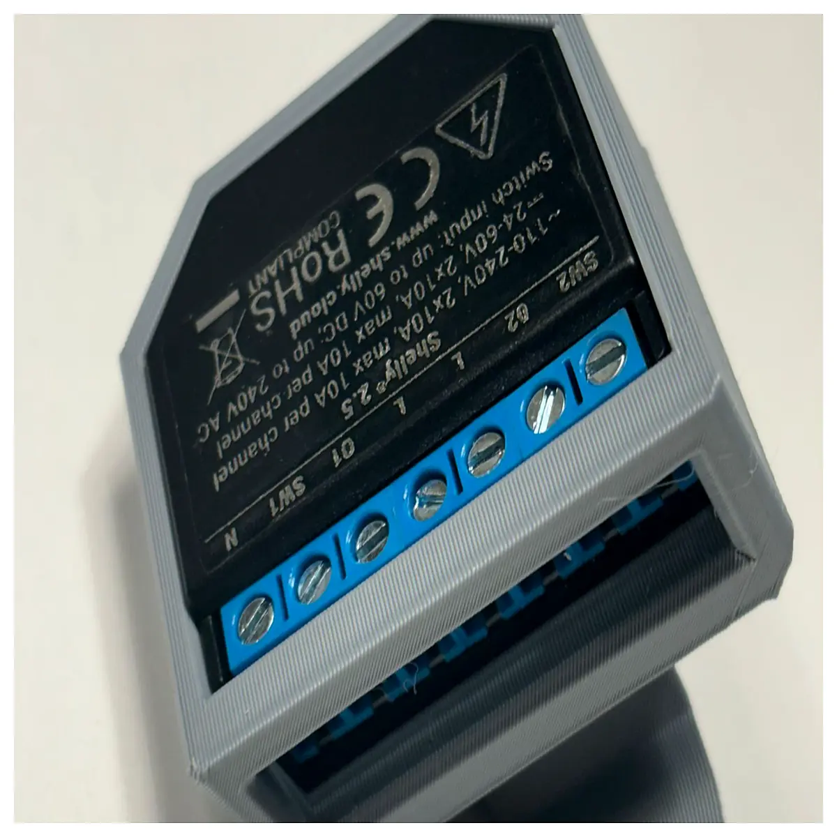shelly 25 din rail adapter bracket mounting for smart home automation relay module retrofit