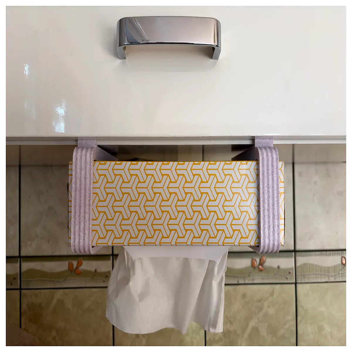 under shelf tissue holder no drill wall mount bathroom storage organizer rack