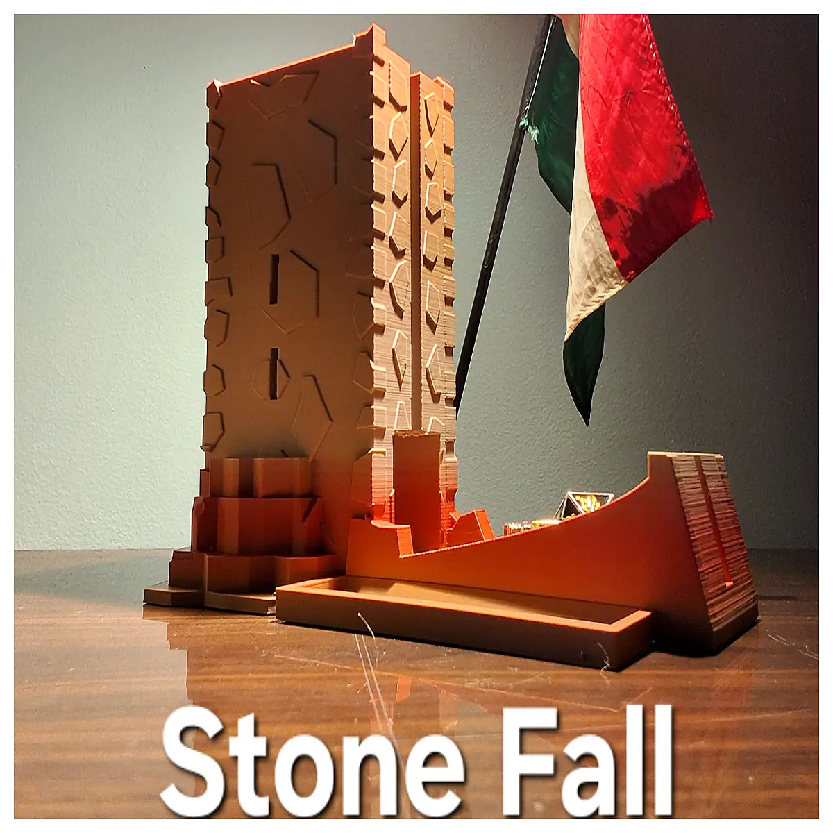 dungeon dice tower for tabletop rpgs stone texture polymer resin accessory anti roll noise reducer for d20 gaming