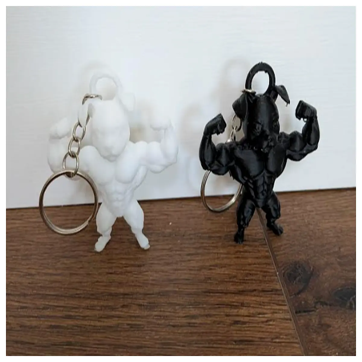 muscle dog keychain funny gym accessory bodybuilder gift