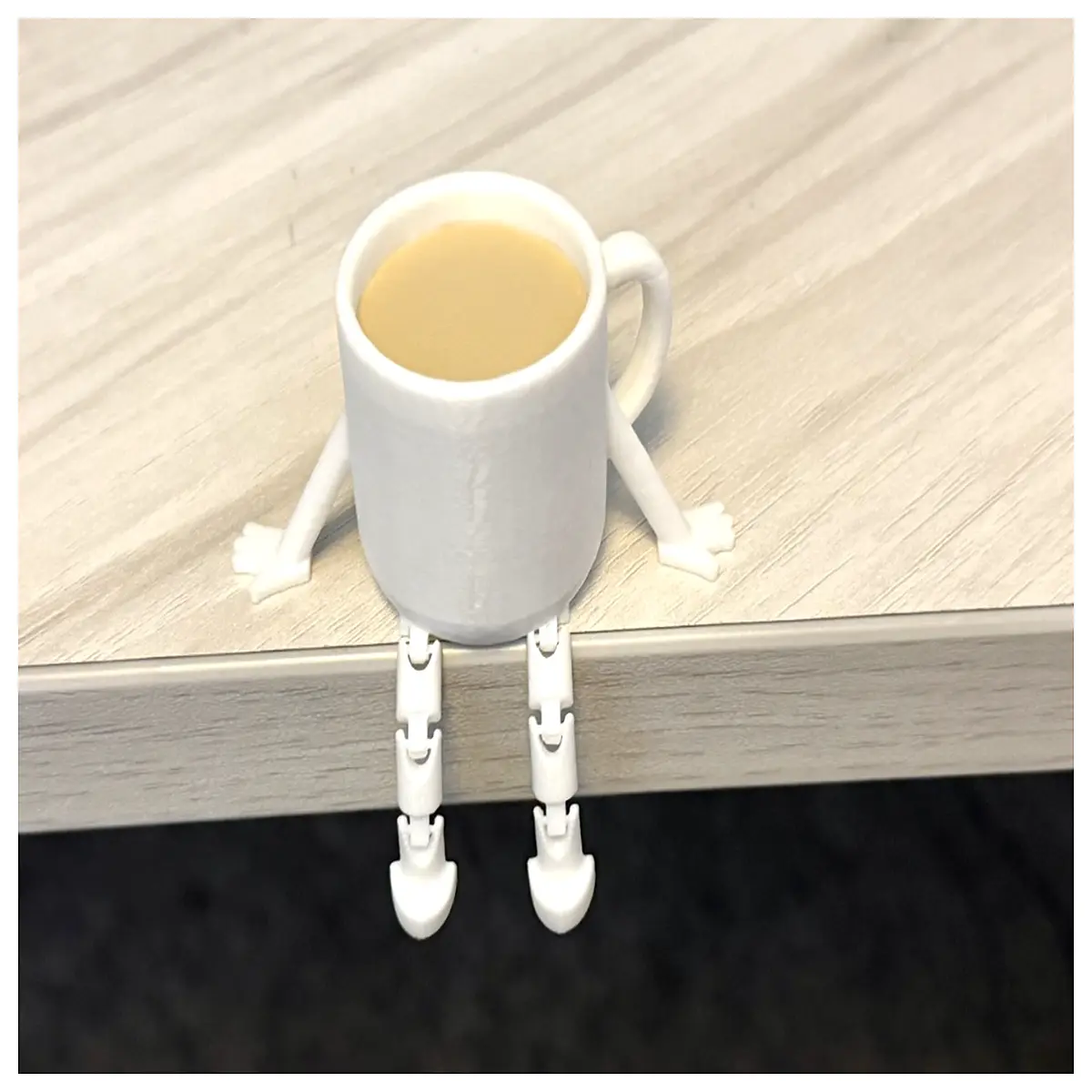 articulated coffee cup plush toy with movable limbs cute mug companion for desk flexible jointed stuffed animal gift