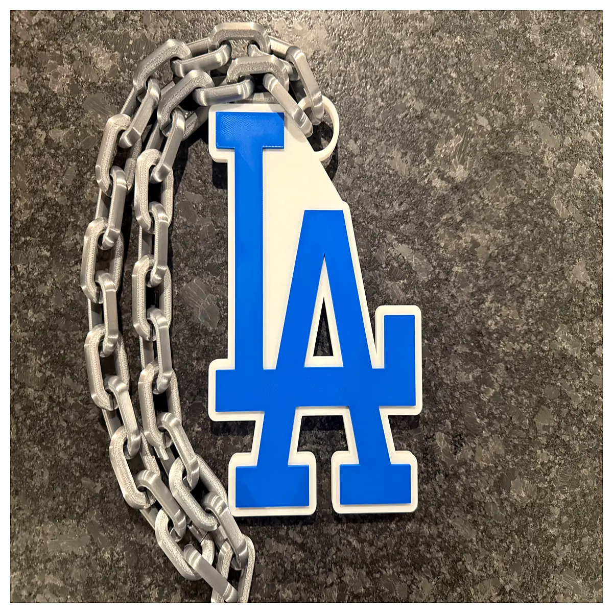 la dodgers gear necklace chain team colors spirit jewelry for baseball games