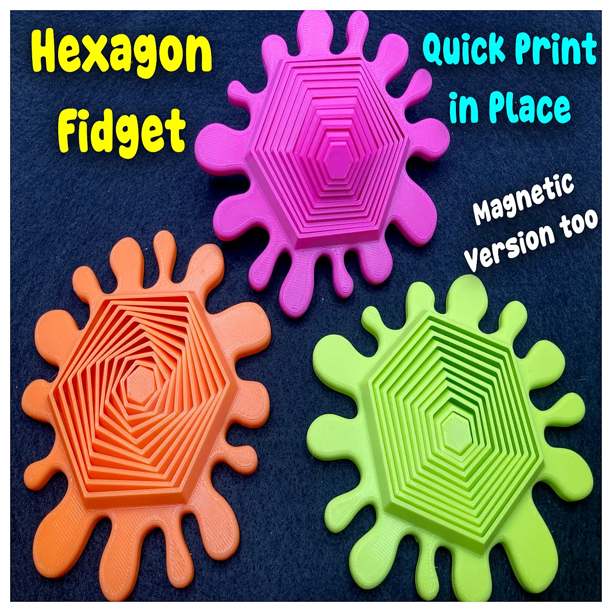 hexagon fidget toy stress relief infinite cube printed tactile anti anxiety desk gadget