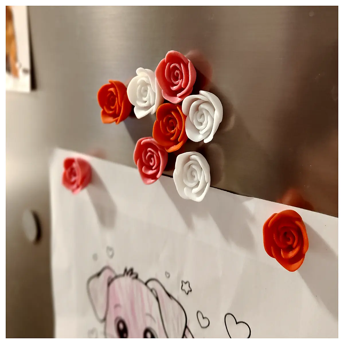 mini magnetic rose flower romantic her keepsake magnet decorative desk accessory