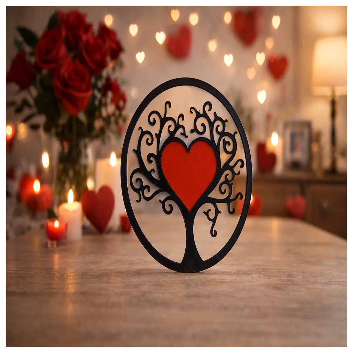 love tree wall art canvas print romantic couple silhouette poster for bedroom living room decor modern minimalist love symbol painting