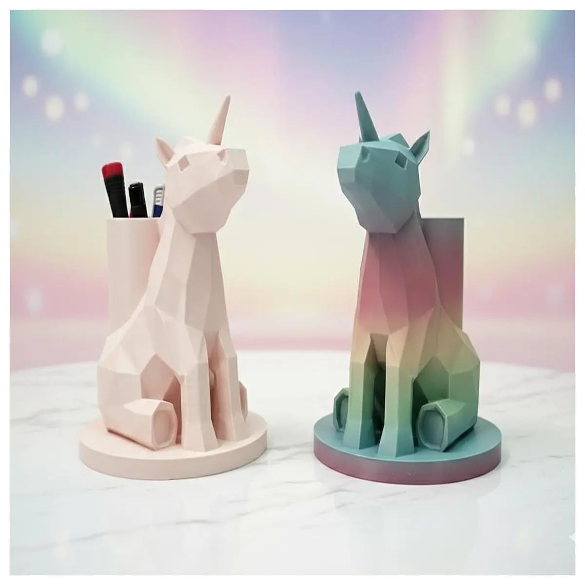 desk organizer cute pen holder for kids bedroom decor rainbow stationery storage