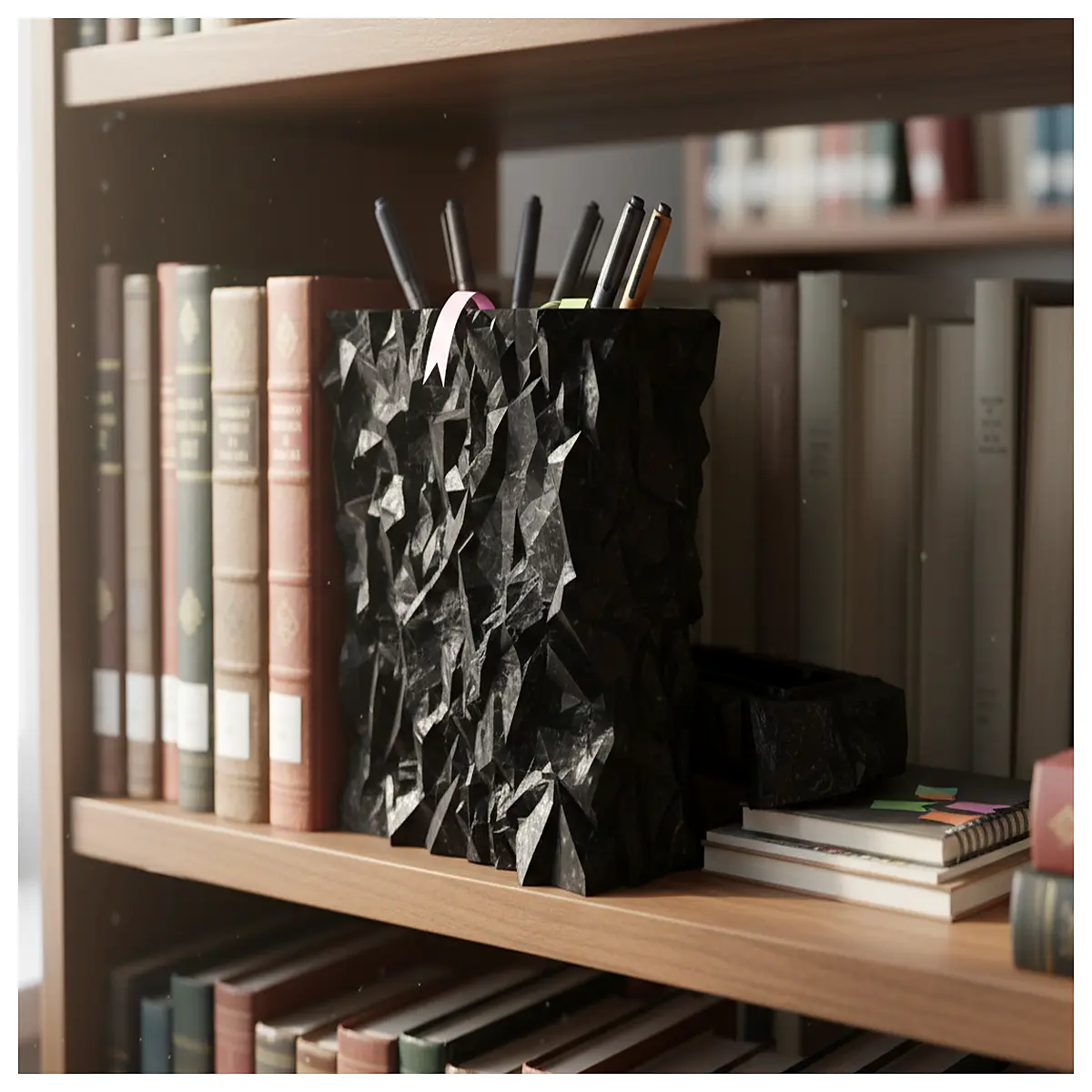 obsidian stone bookends duty desk organizer for home office library shelf storage