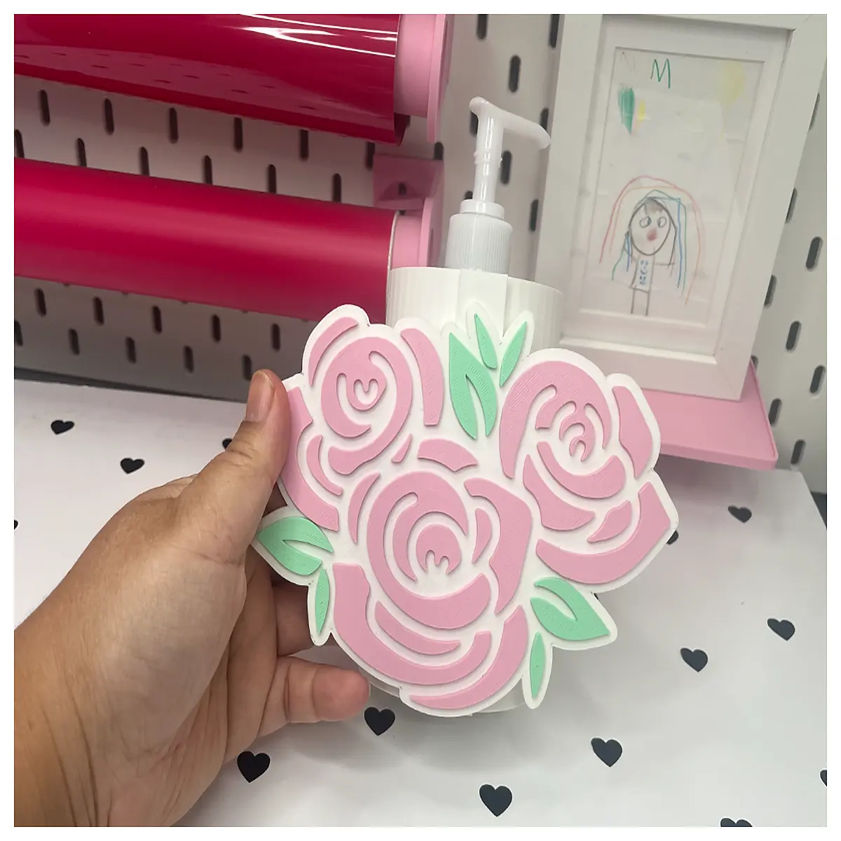 rose soap dish holder for interchangeable base bathroom sink accessories