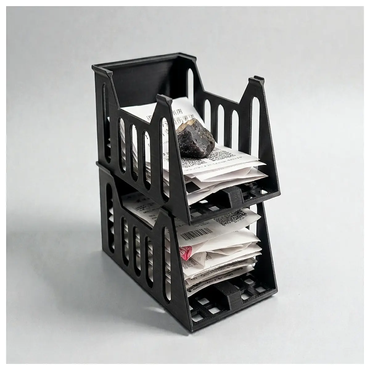 stackable receipt organizer box for home office desktop storage