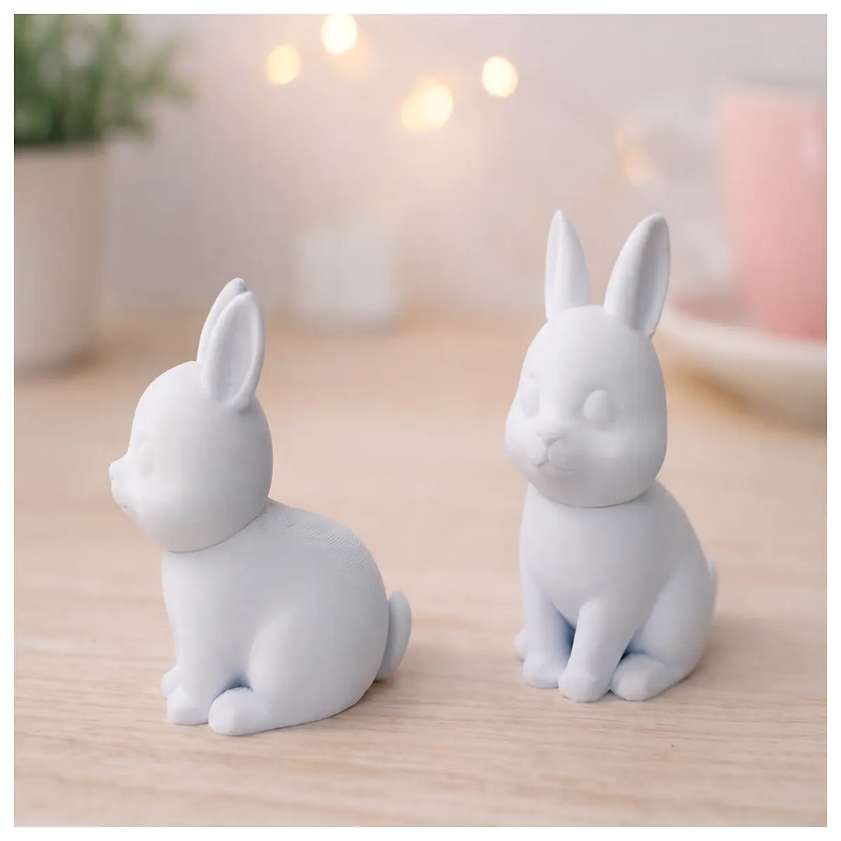 minimalist rabbit decor modern bunny statue cute animal figurine for desk simple white rabbit art