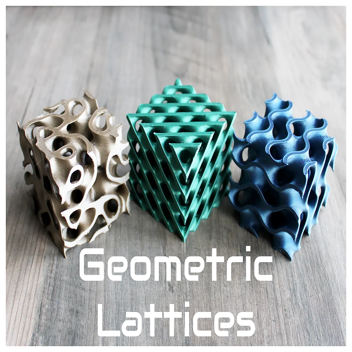 printed gyroid lattice cube geometric rhombic iwp structure abstract art sculpture