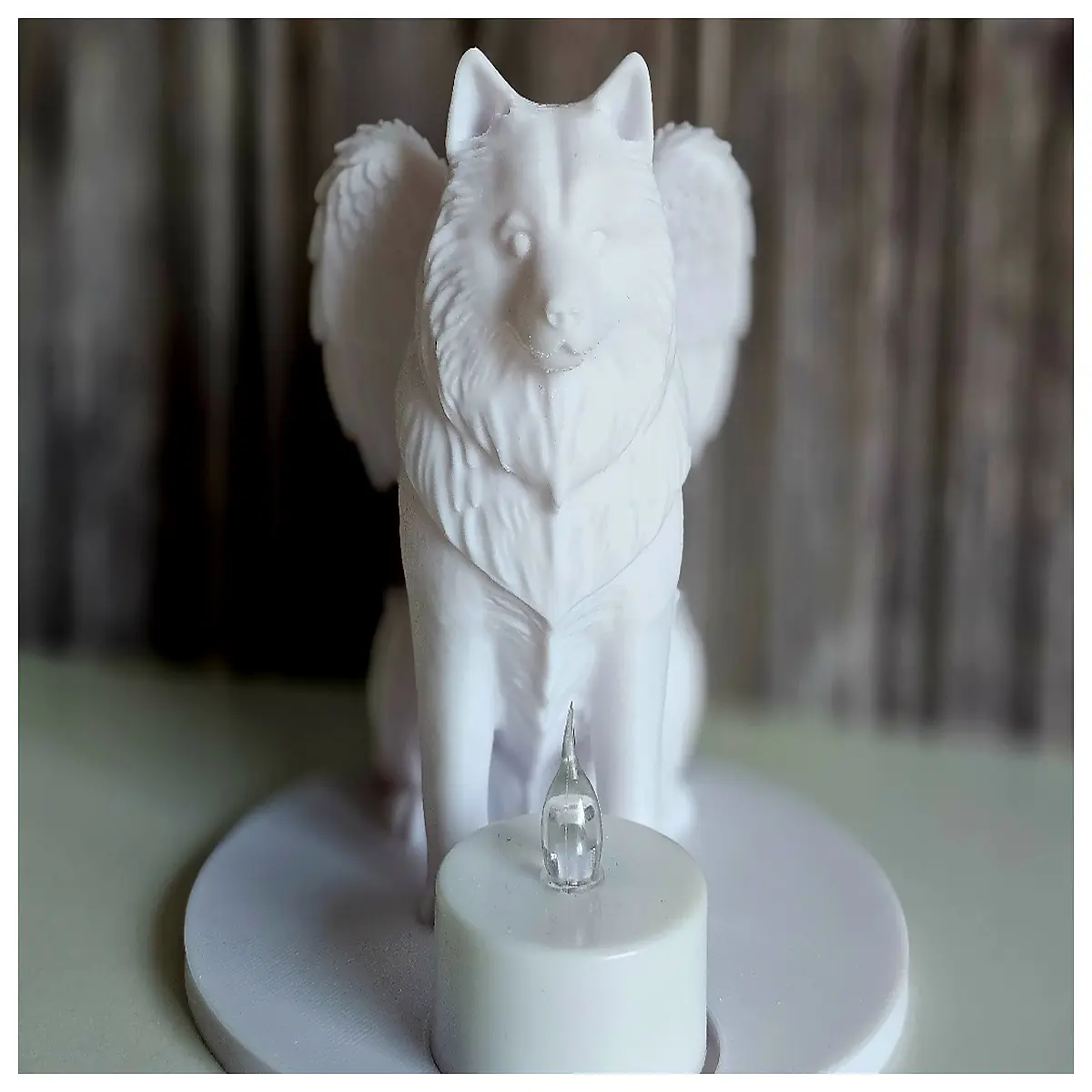 pet memorial candle holder angel dog statue tribute lost furry friend sympathy decor