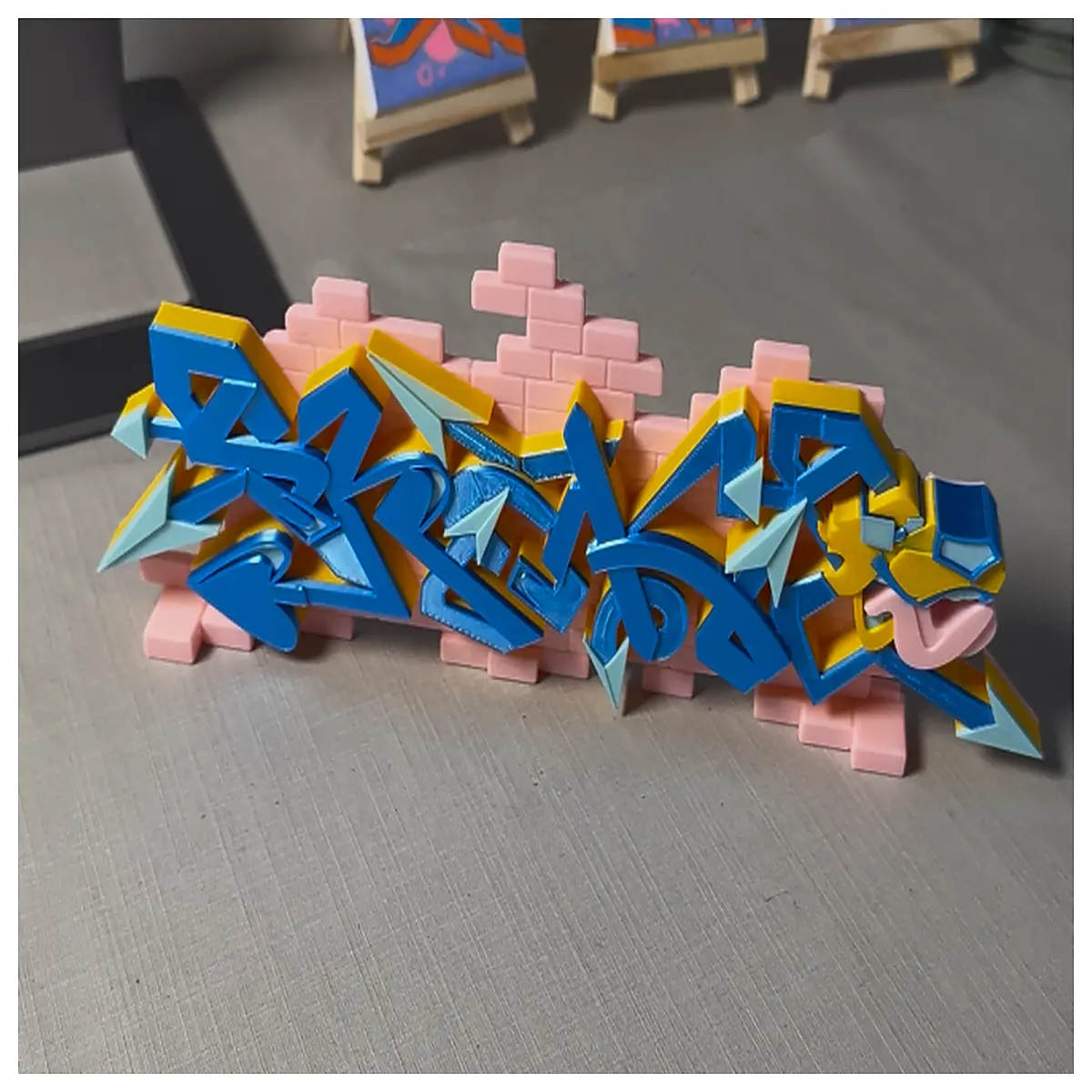 graffiti art desk sculpture alphabet letters home decor office shelf modern abstract statue for room decoration