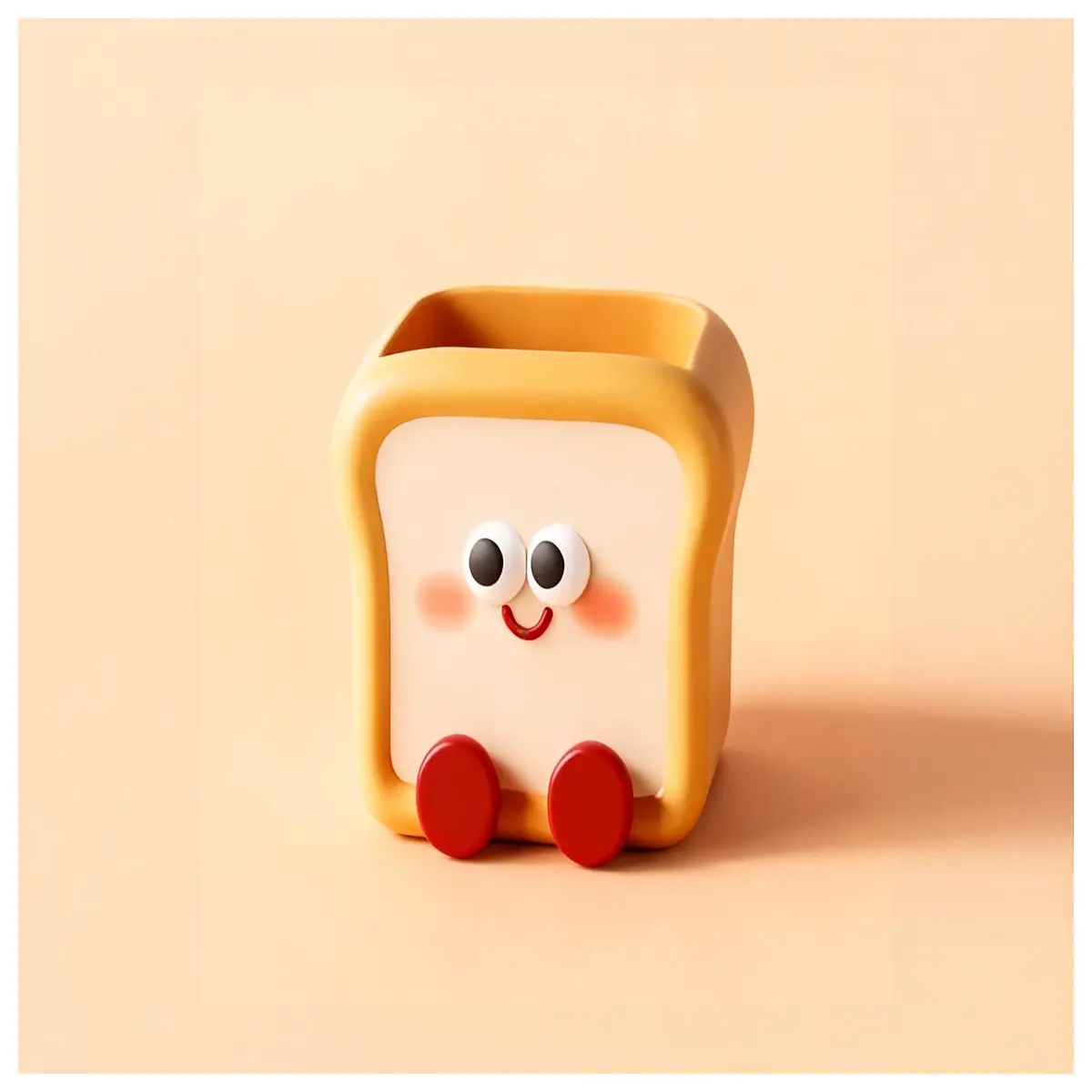 cute toast pencil holder desk organizer for girls kids room decor storage box