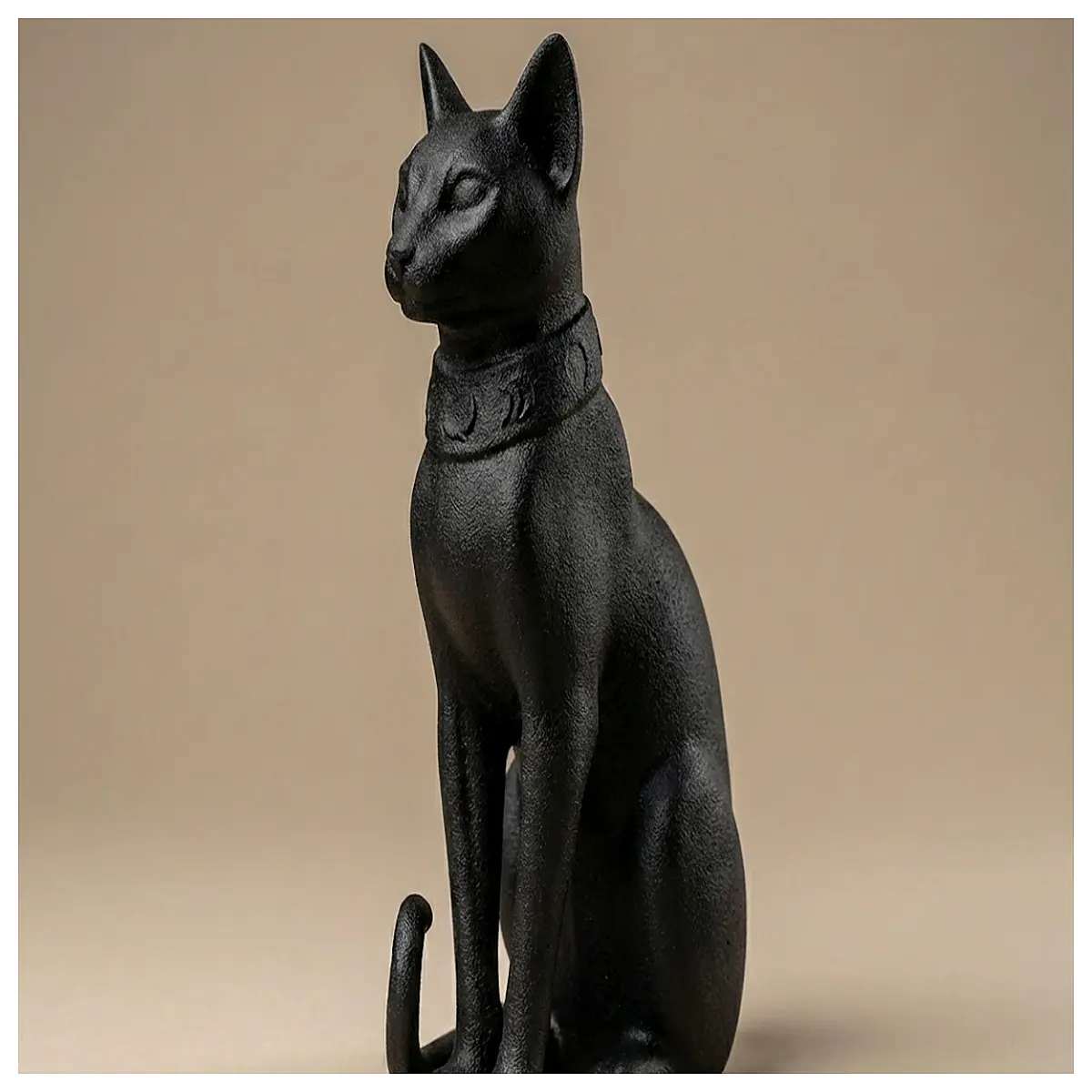 egyptian mau cat sitting pose figurine ceramic home decor