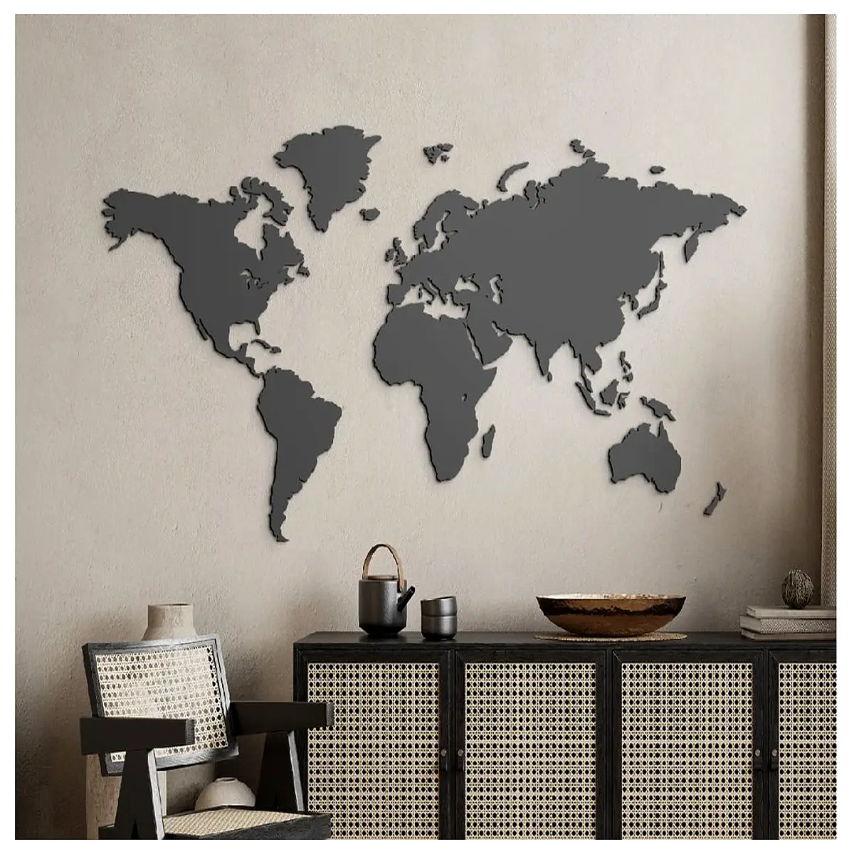 large world map wall art canvas print vintage geography poster for living room office decor