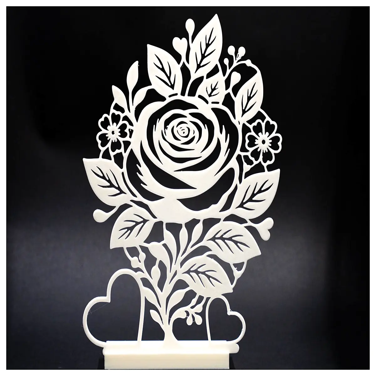 valentine s day birthday rose silhouette gift card romantic love design floral wedding anniversary present for her