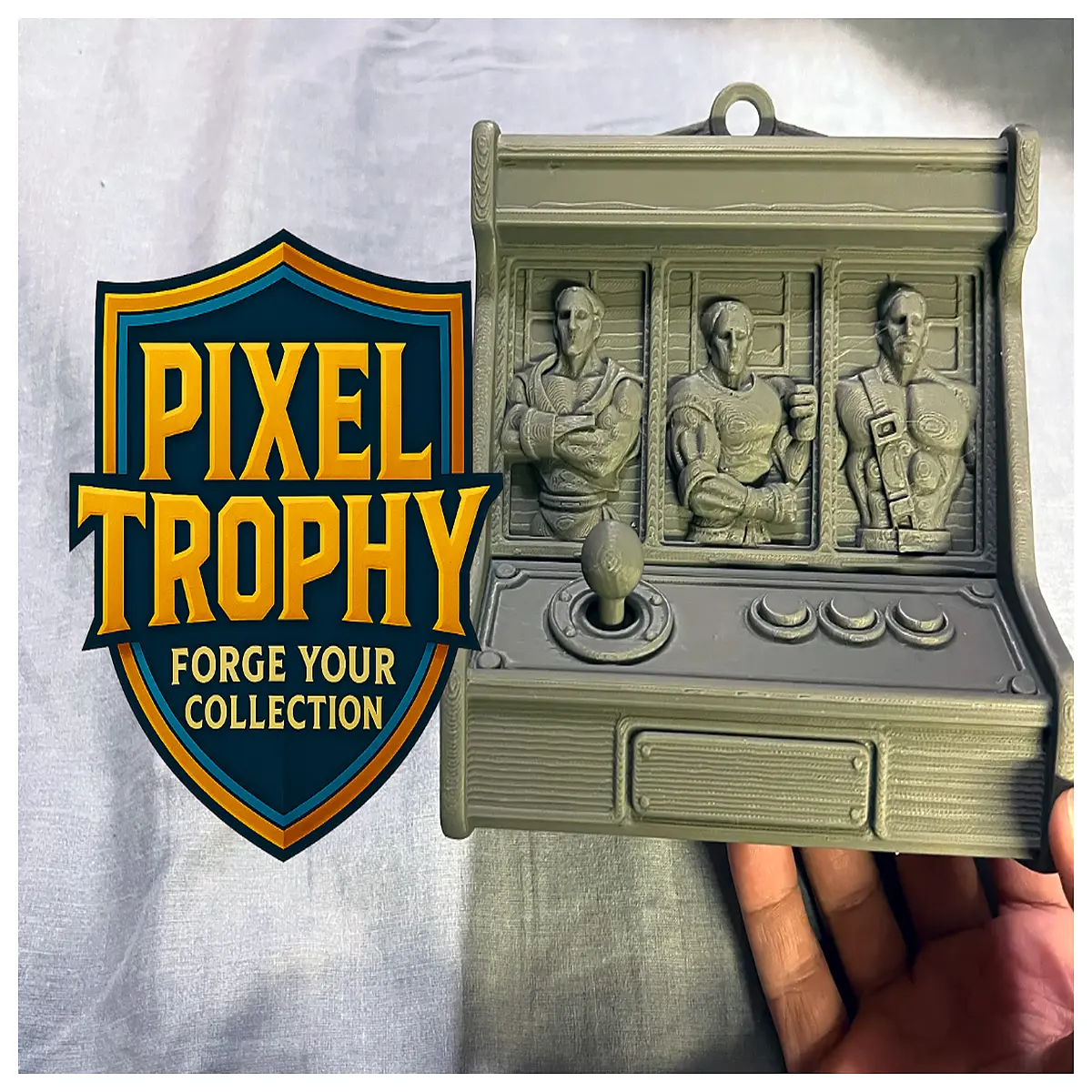 pixel art trophy tribute retro gaming collectible figurine 8 bit award