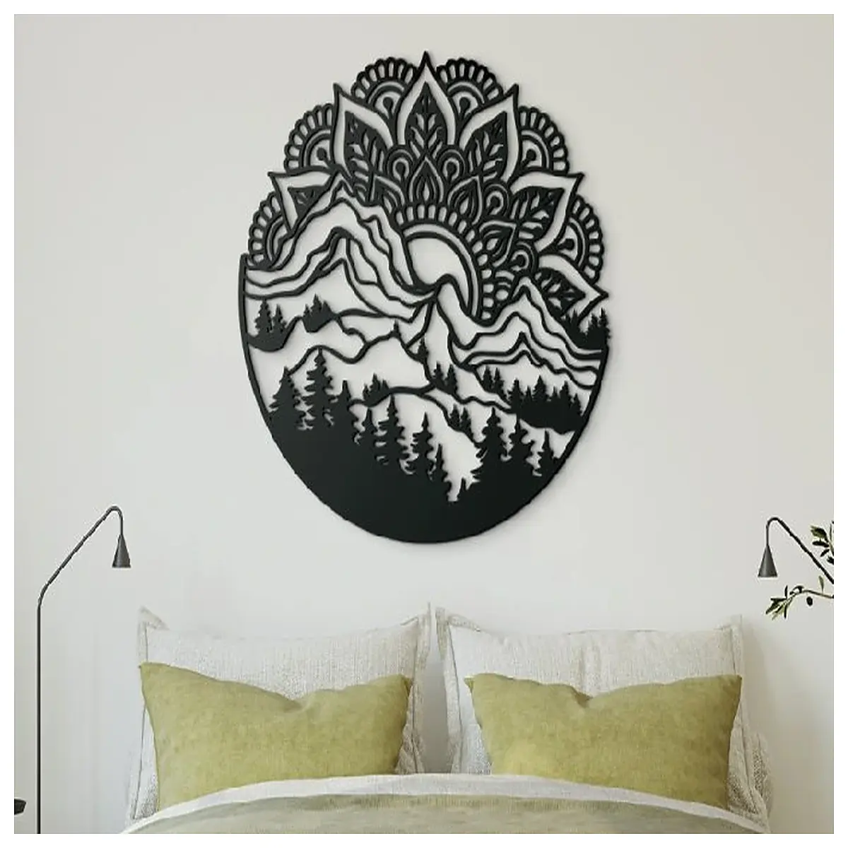 sunset mandala wall art canvas print boho living room decor spiritual yoga studio hanging tapestry