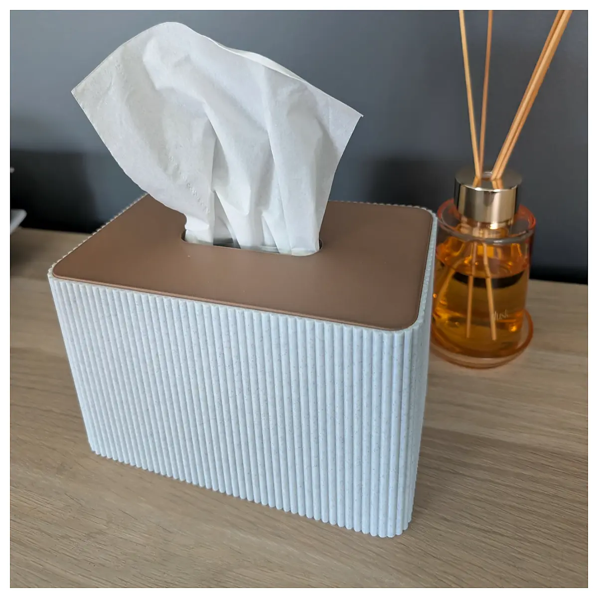 wabi sabi ribbed tissue box cover japanese minimalist home decor cotton linen