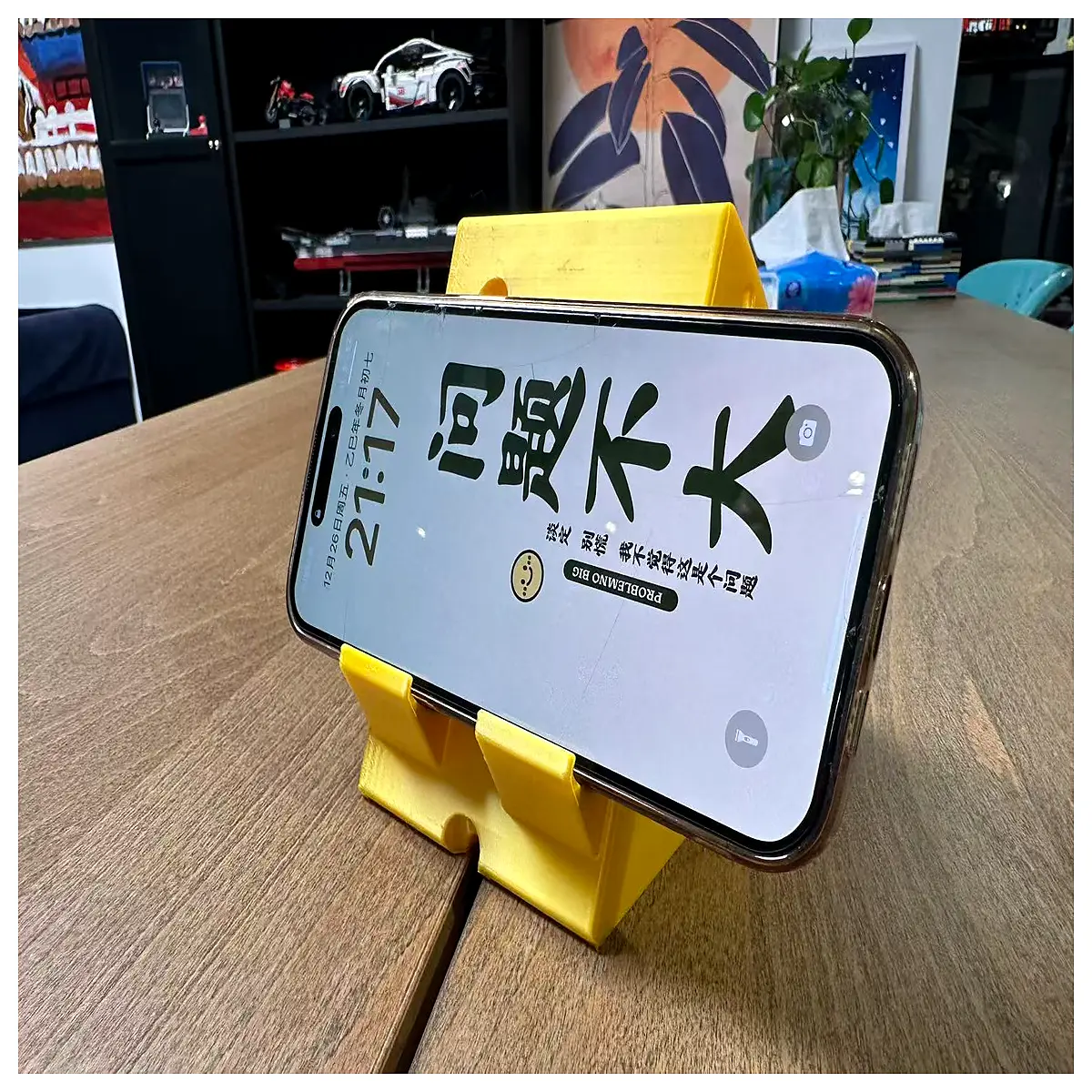 cheese shaped phone with charging port cute desk organizer for tablet and mobile aesthetic workspace accessory