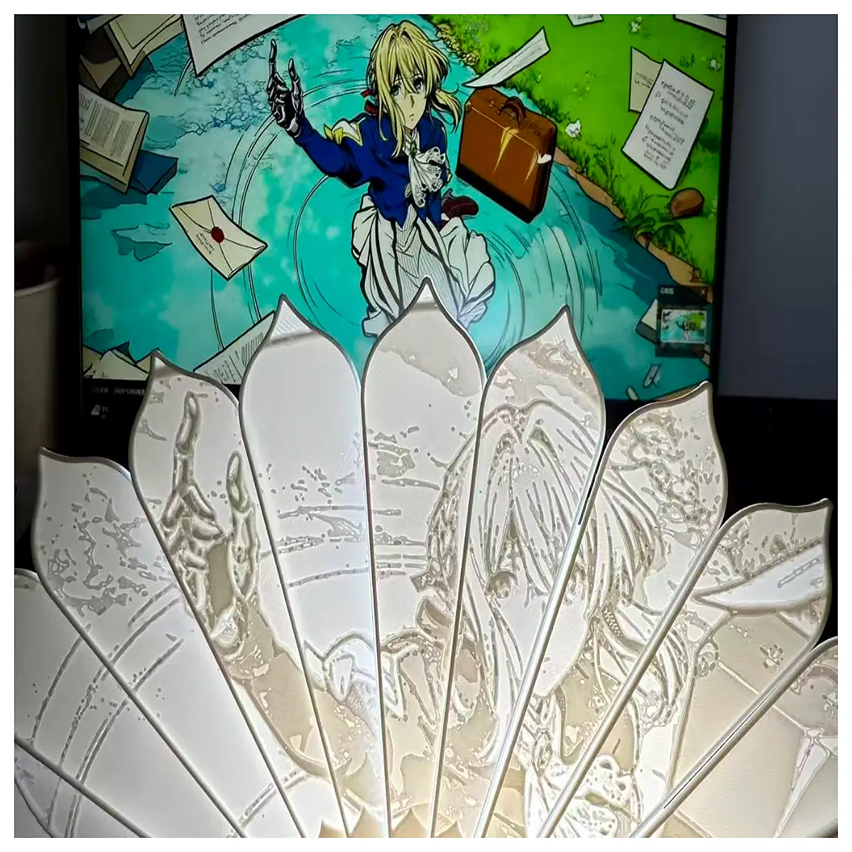 violet evergarden violeta evergarden embossed folding anime cosplay prop accessory