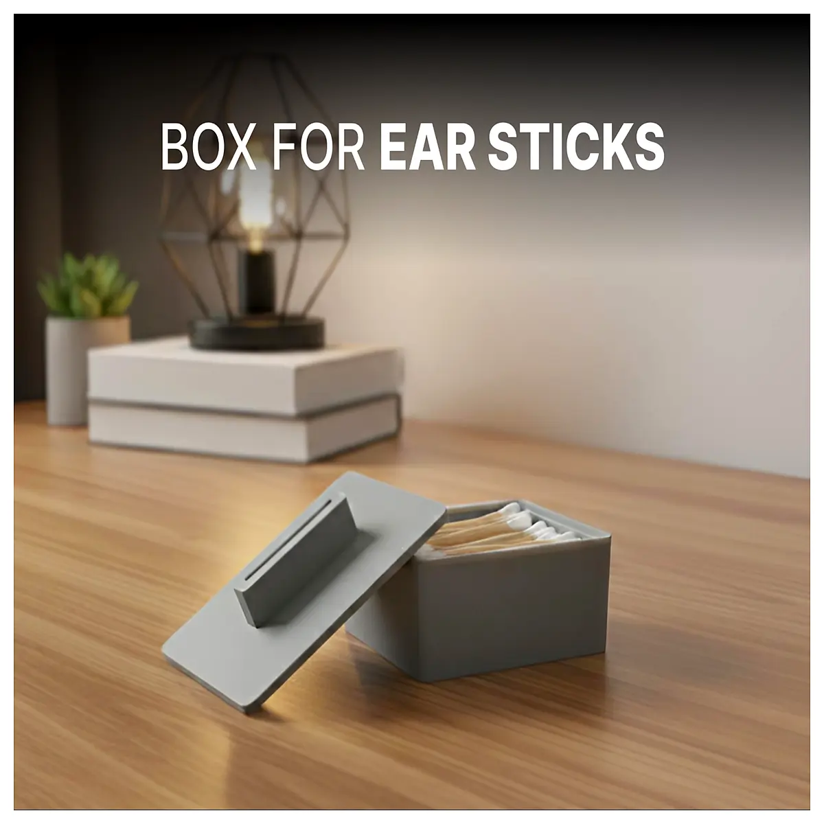 cotton swab holder box with lid bathroom countertop organizer for q tips storage waterproof cotton bud dispenser container