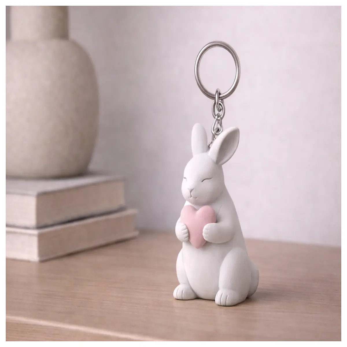 cute shaped rabbit keychain for bags plush bunny charm key ring kawaii animal accessory women girls