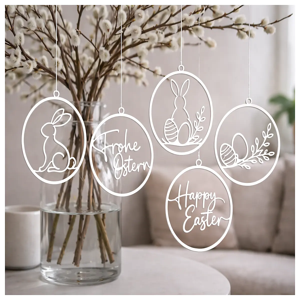 easter home decor wall hanging decorations bunny eggs spring party supplies