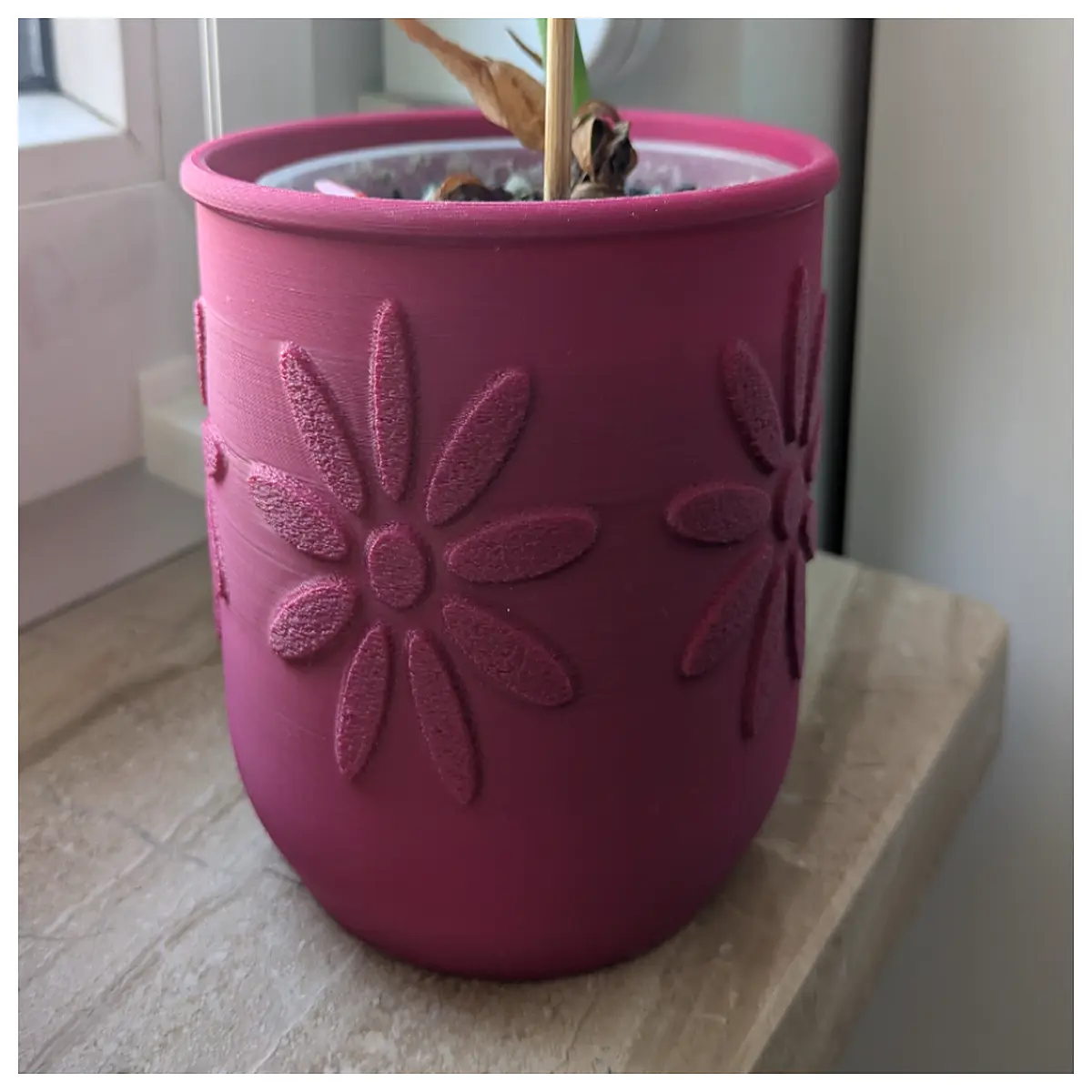 self watering planter with frosted glass finish modern opaque floral pot for indoor succulents and cactus